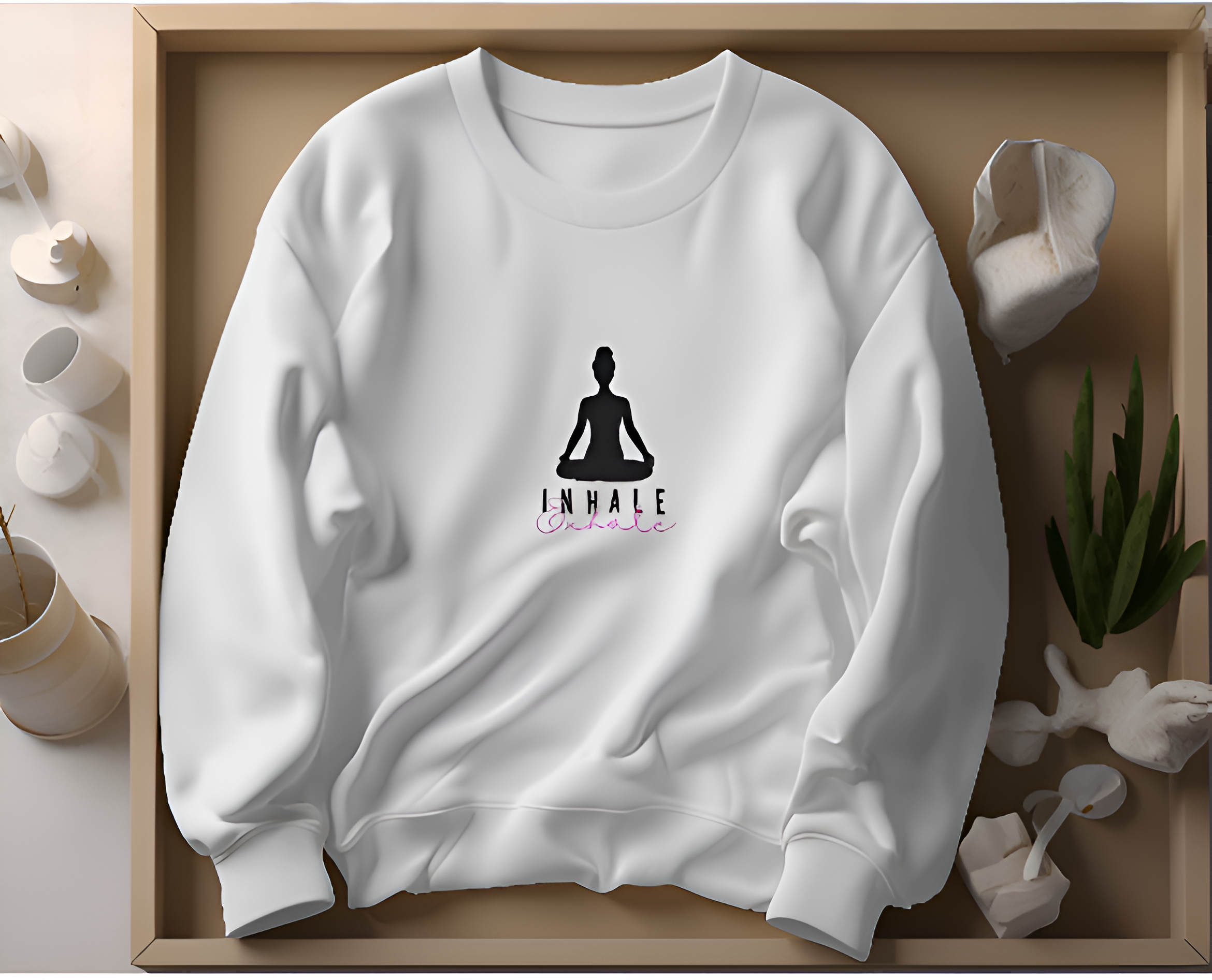 .Unisex Oversized Sweatshirt ( Inhale And Exhale Design)